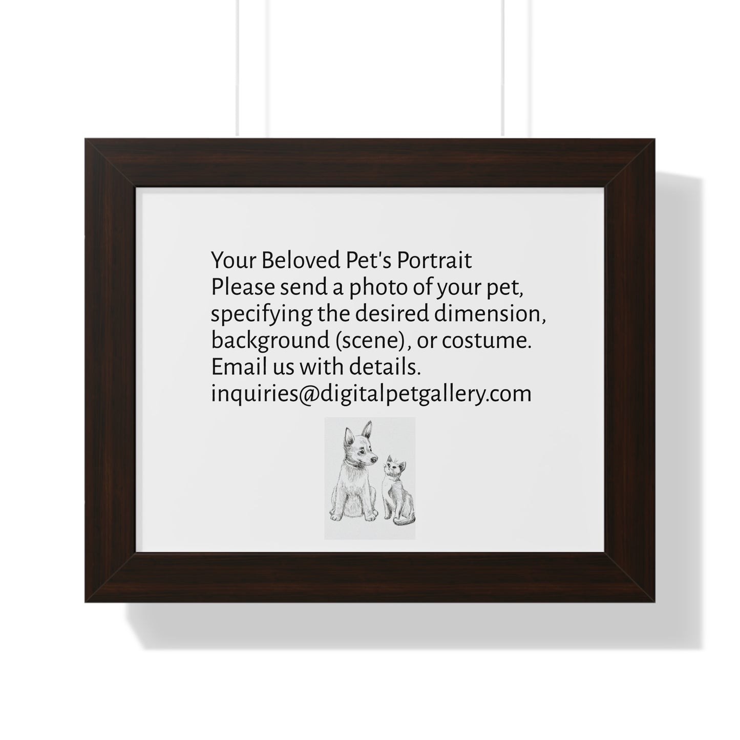 Custom Pet Portrait Framed Poster, Personalized Pet Art, Pet Memorial Gift, Home Decor, Animal Lover Wall Art