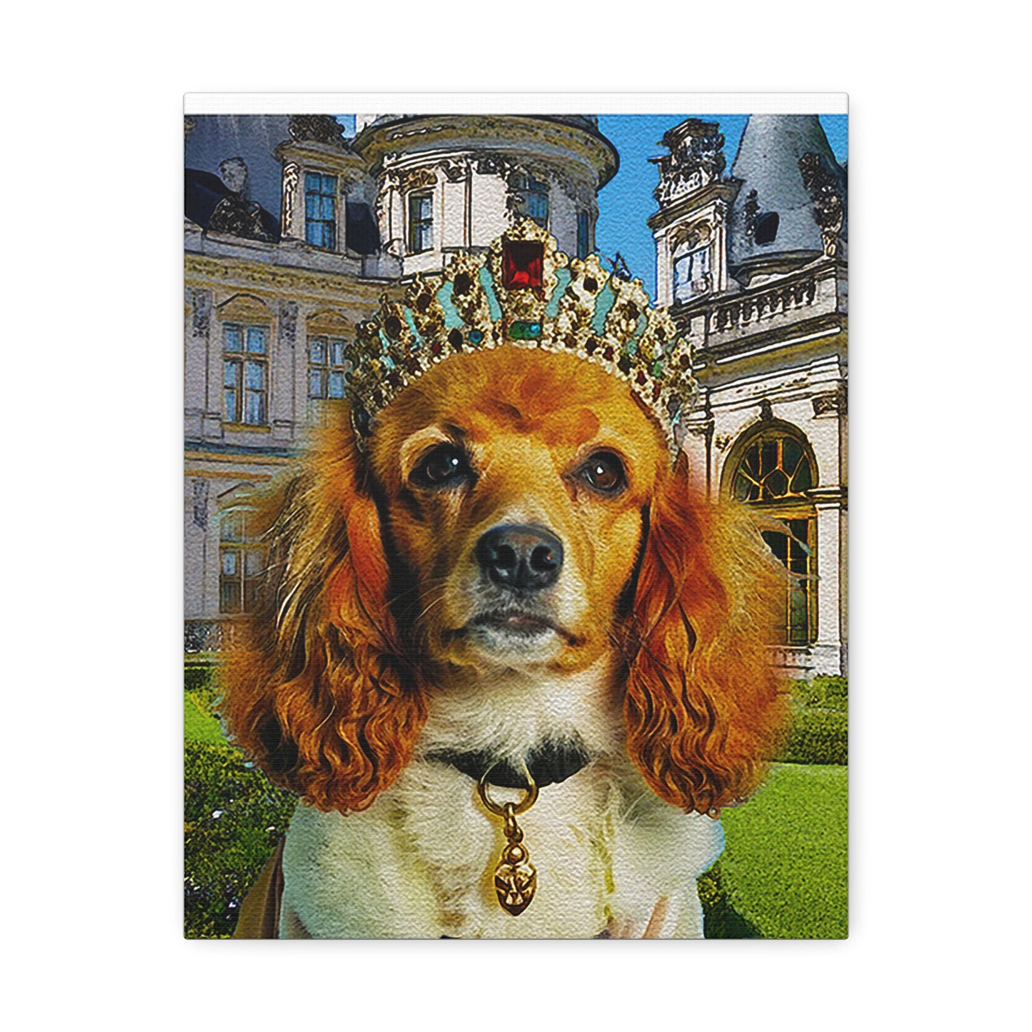 Royal Pup Canvas Art, Dog Wall Decor, Pet Lovers Gift, Home Decoration, Animal Portrait, Unique Pet Art