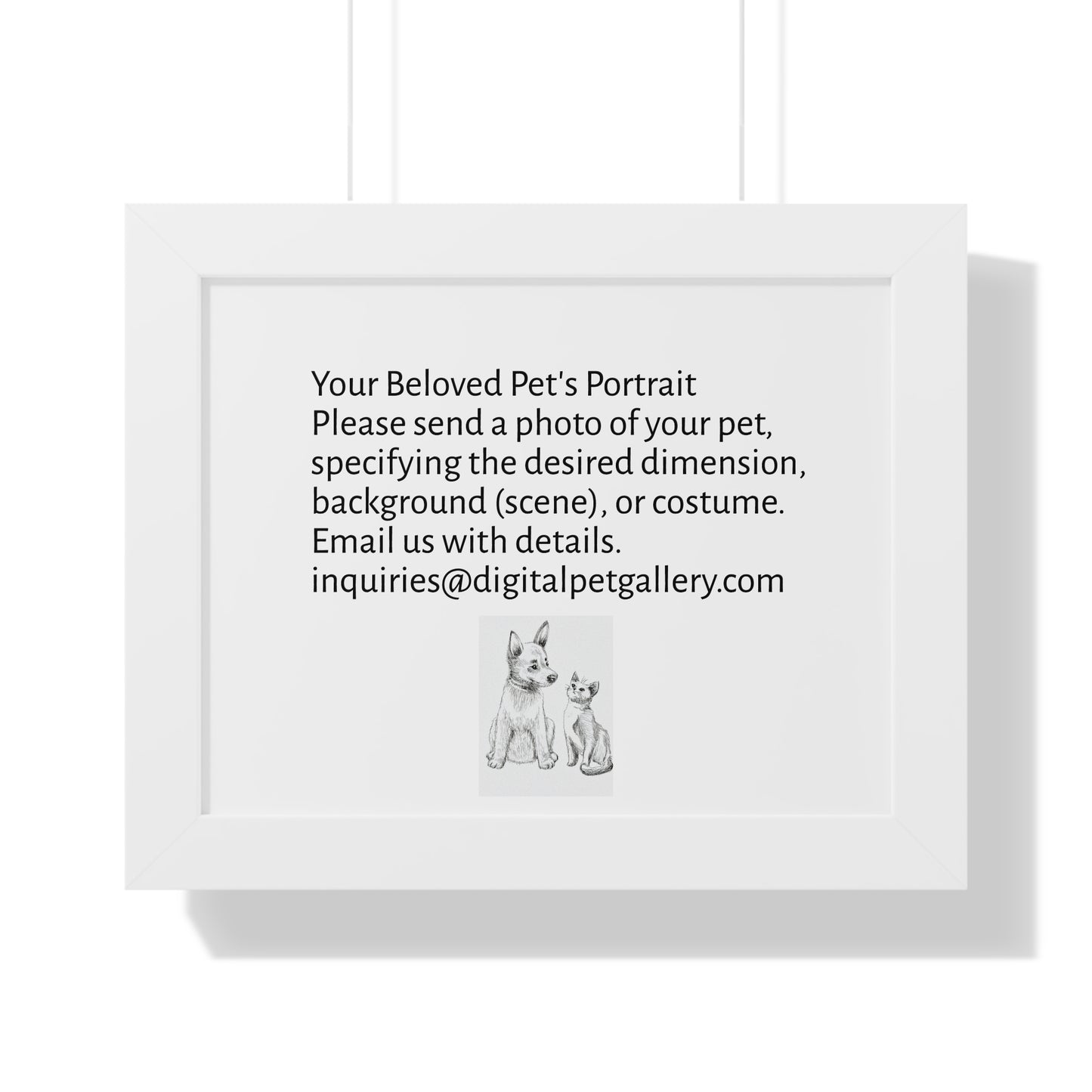 Custom Pet Portrait Framed Poster, Personalized Pet Art, Pet Memorial Gift, Home Decor, Animal Lover Wall Art