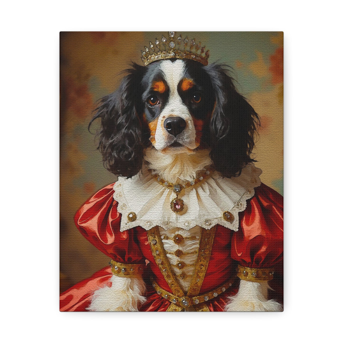 Royal Dog Portrait Canvas Print, Pet Art Decor, Dog Lovers Gift, Home Wall Art, Animal Artwork, Dog Themed Gift