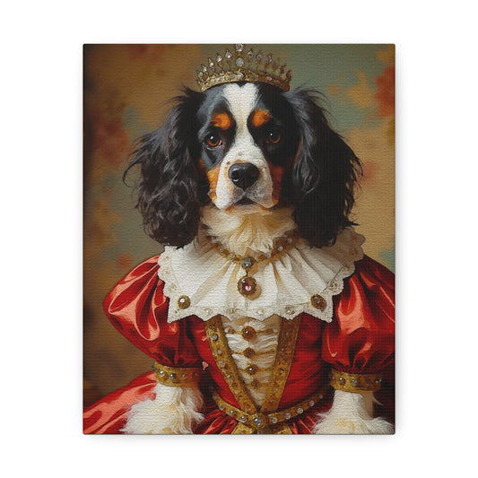 Royal Dog Portrait Canvas Print, Pet Art Decor, Dog Lovers Gift, Home Wall Art, Animal Artwork, Dog Themed Gift
