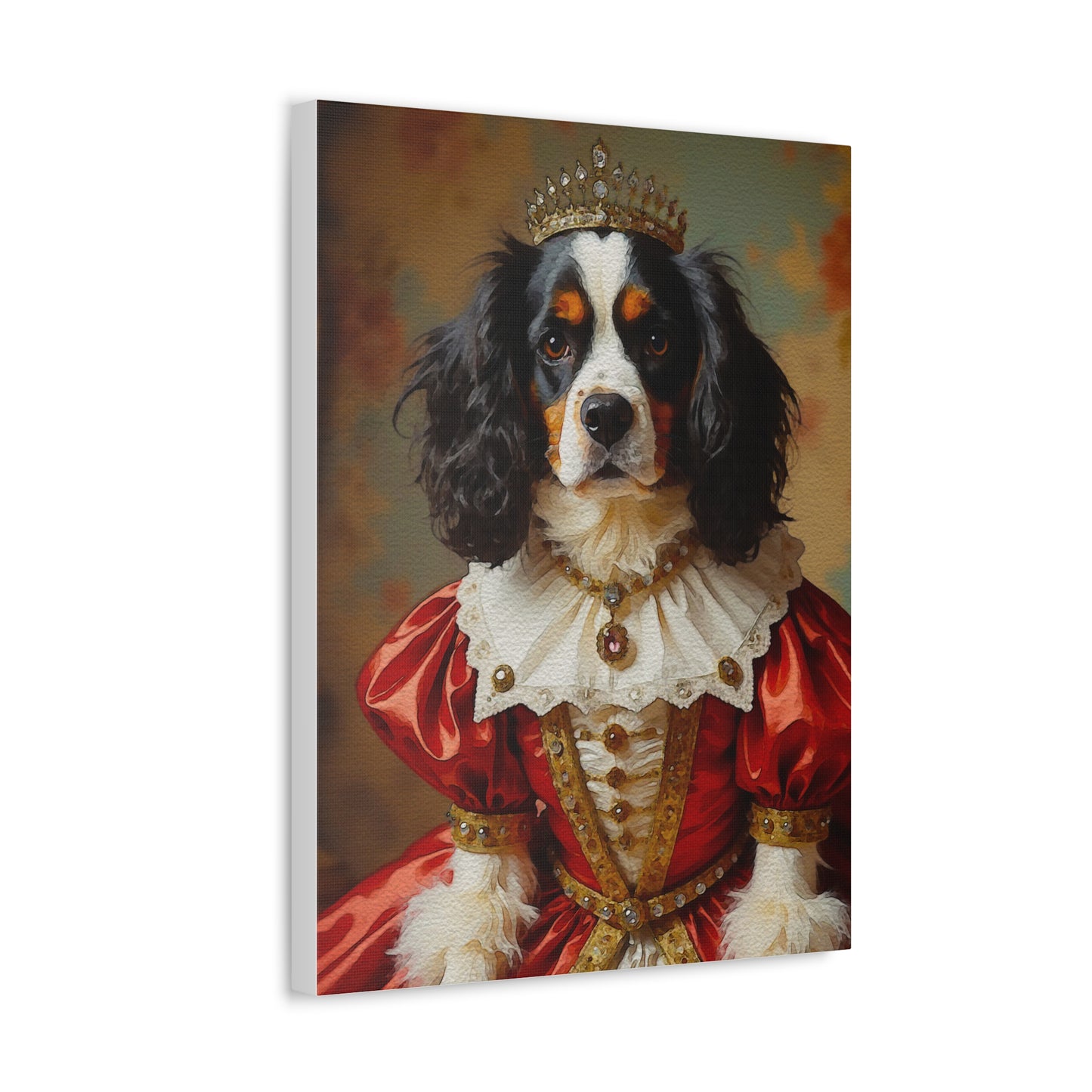 Royal Dog Portrait Canvas Print, Pet Art Decor, Dog Lovers Gift, Home Wall Art, Animal Artwork, Dog Themed Gift