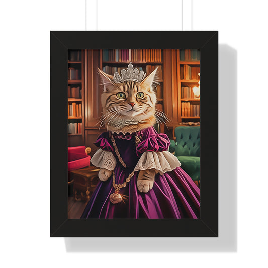 Royal Cat Framed Poster, Cat Decor, Whimsical Wall Art, Pet Lovers Gift, Unique Home Decor, Cat Lover Artwork