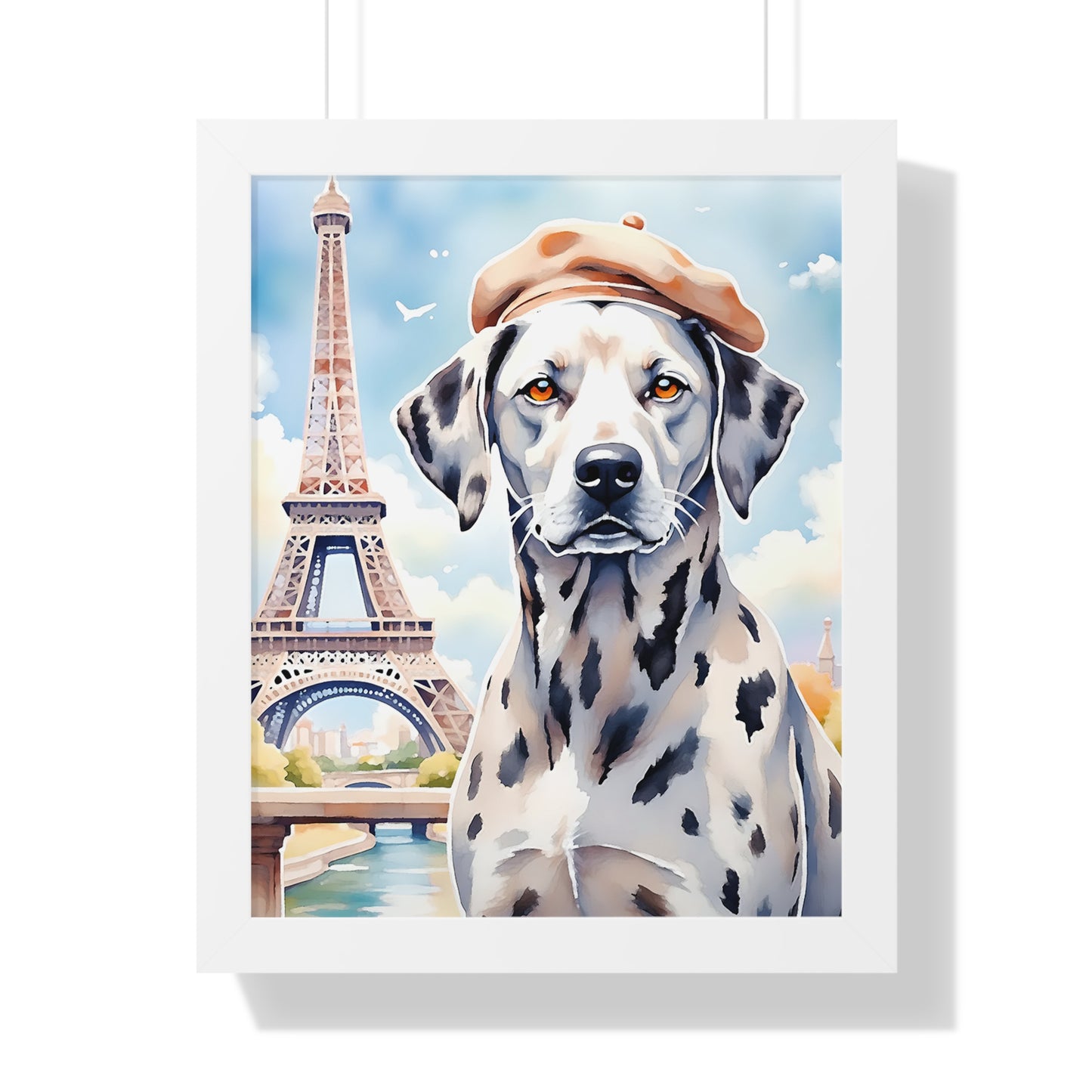 Charming Dog Art Print, Parisian Home Décor, Wall Art Gift, Framed Dog Poster, Canine Lover Wall Decor