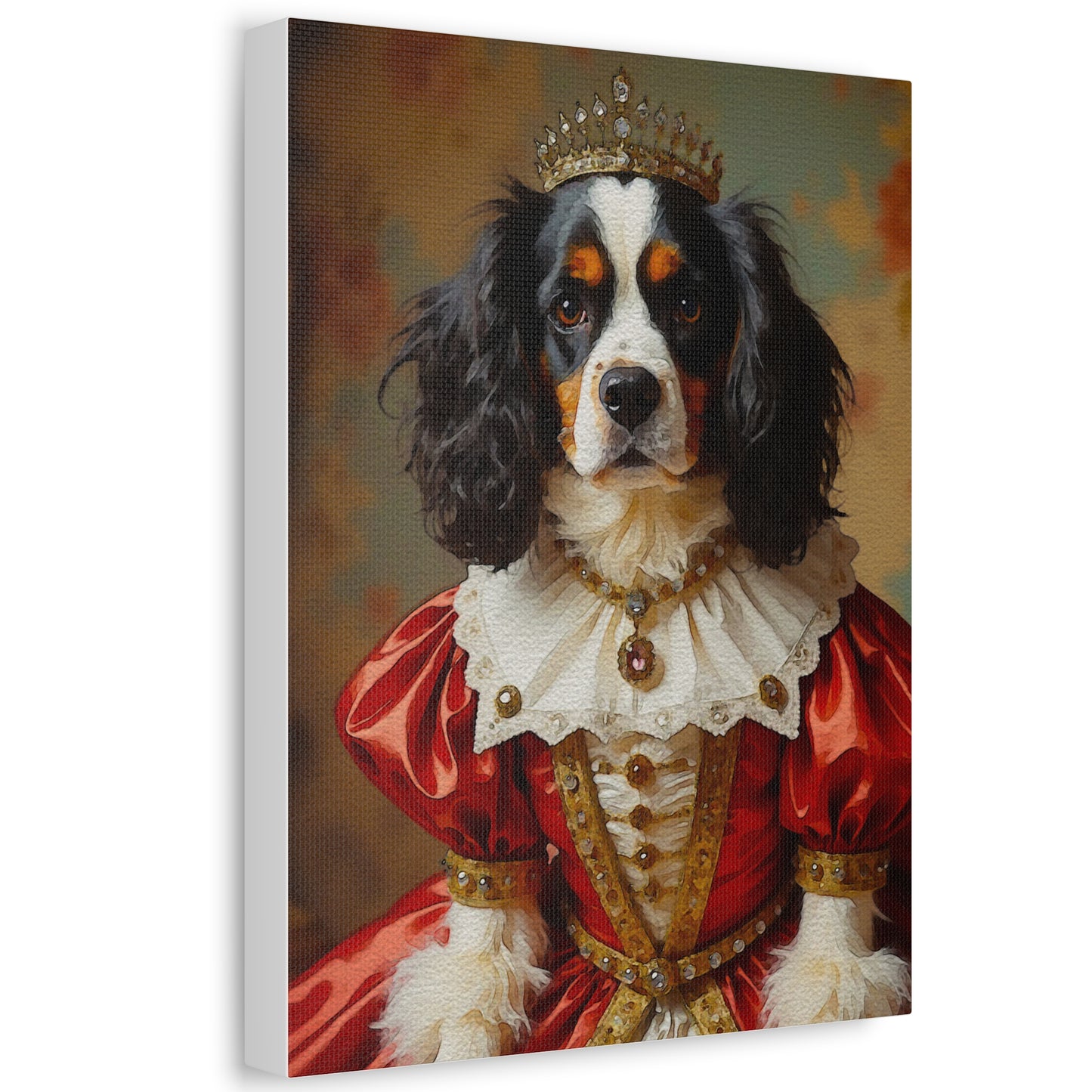 Royal Dog Portrait Canvas Print, Pet Art Decor, Dog Lovers Gift, Home Wall Art, Animal Artwork, Dog Themed Gift