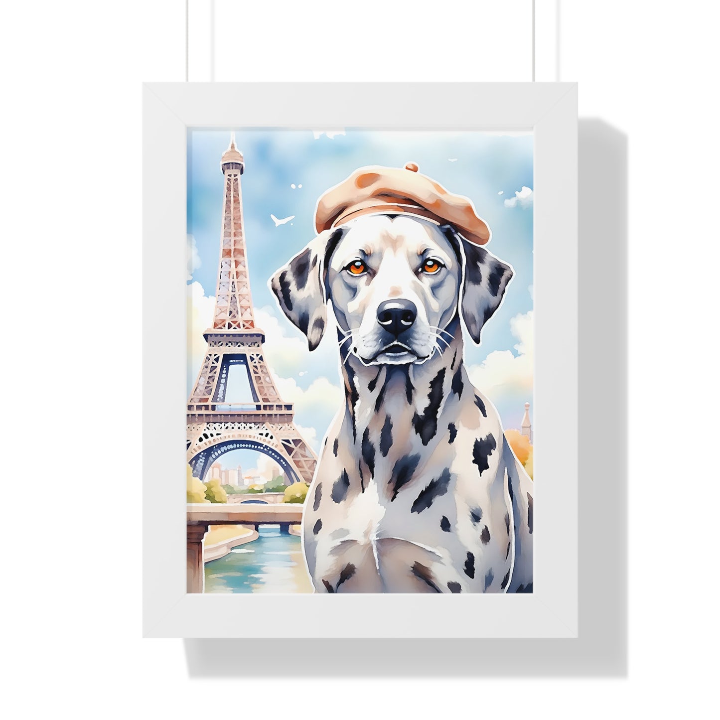 Charming Dog Art Print, Parisian Home Décor, Wall Art Gift, Framed Dog Poster, Canine Lover Wall Decor