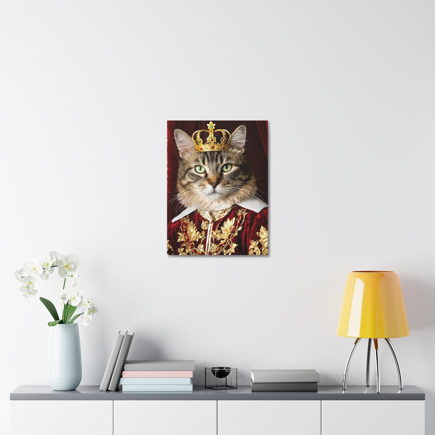 Royal Cat Canvas Art, Cat Lover Decor, Funny Pet Portrait, Home Wall Art, Unique Gift Idea for Pet Owners, Animal Lover Wall Decor