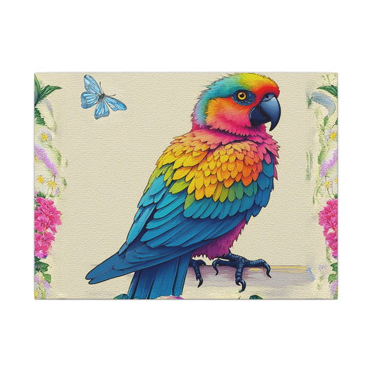 Vibrant Parrot Canvas Art, Colorful Wildlife Wall Decor, Tropical Home Accent, Gift for Nature Lovers, Bird Housewarming Art