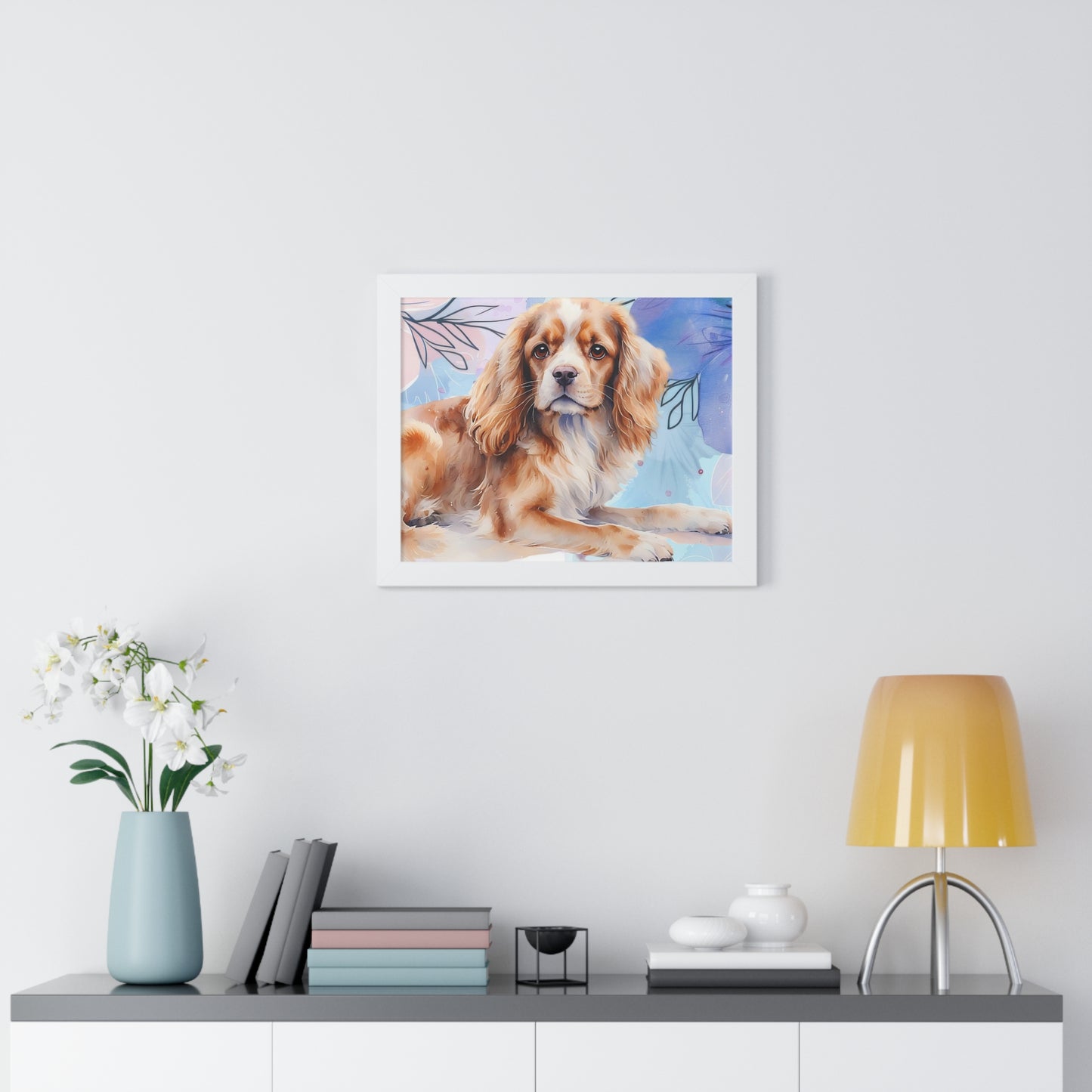 Framed Dog Portrait Poster, Pet Wall Art, Dog Lover Gift, Home Decor, Animal Artwork, Personalized Dog Art