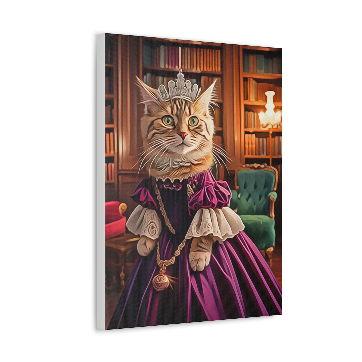 Royal Cat Canvas Art, Funny Cat Decor, Kitten Print, Cat Lover Gift, Whimsical Home Decor, Pet Portrait
