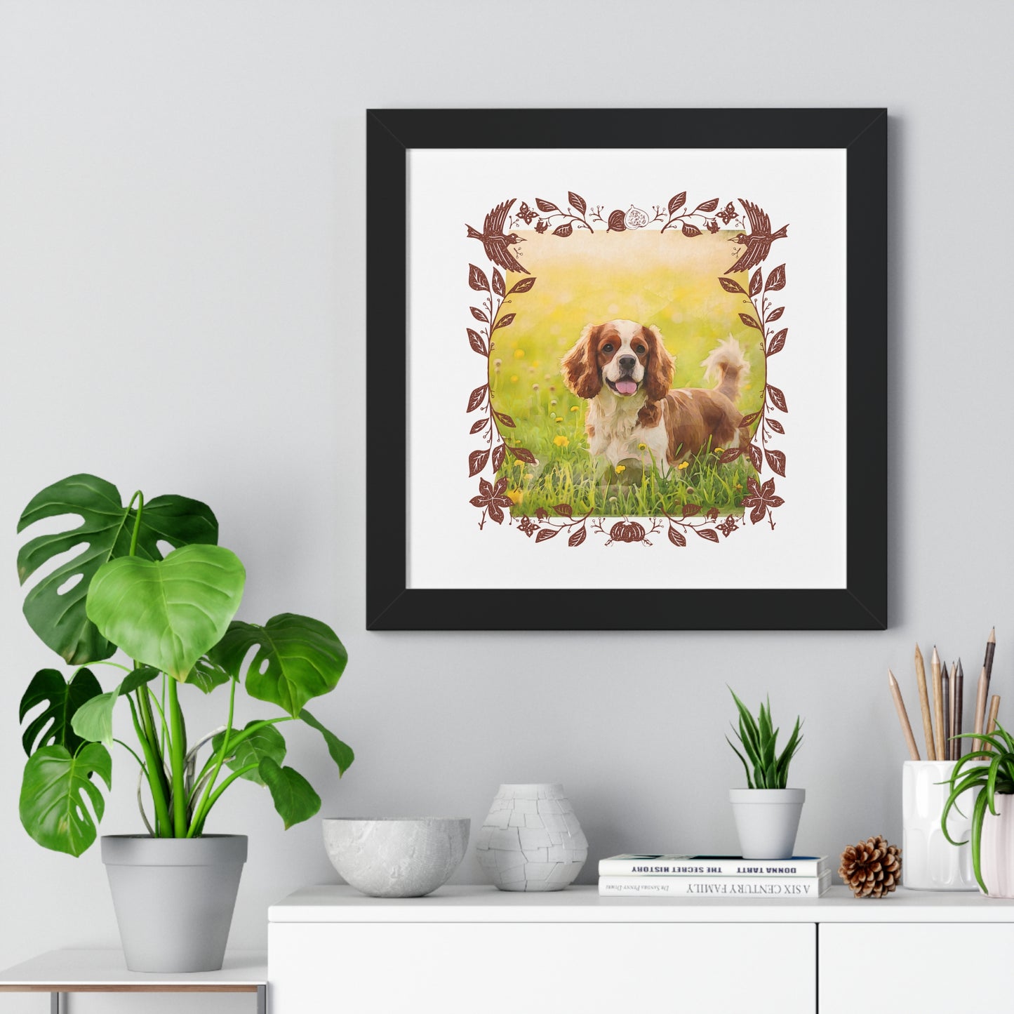 Framed Dog Poster, Pet Lovers Wall Art, Dog Decor for Home, Animal Art Print, Gifts for Dog Owners