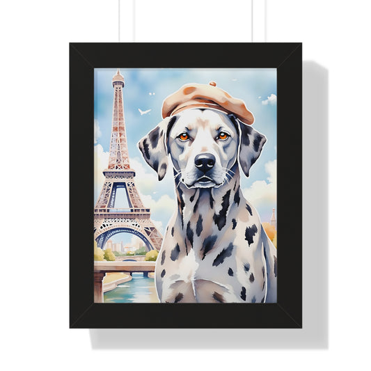 Charming Dog Art Print, Parisian Home Décor, Wall Art Gift, Framed Dog Poster, Canine Lover Wall Decor