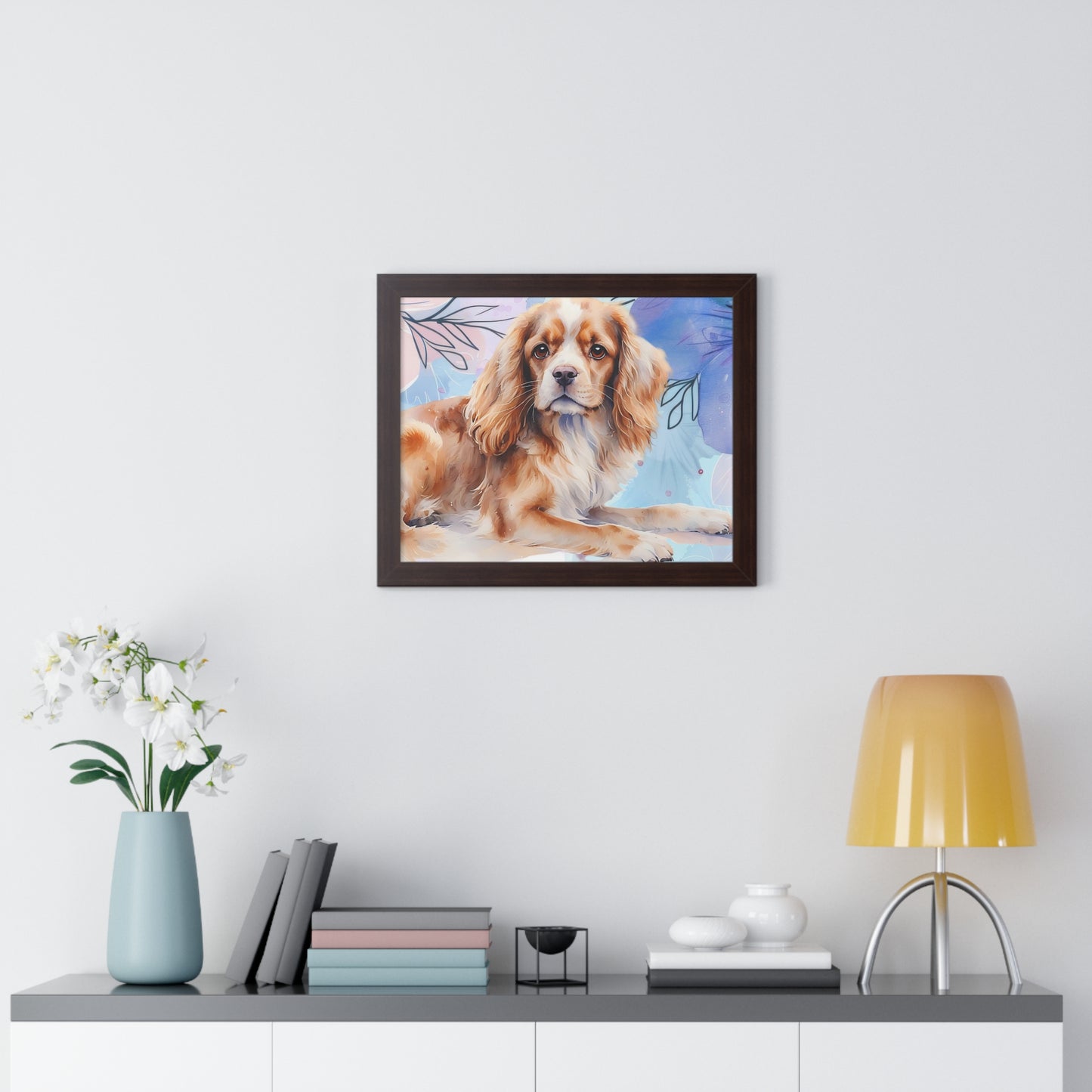 Framed Dog Portrait Poster, Pet Wall Art, Dog Lover Gift, Home Decor, Animal Artwork, Personalized Dog Art