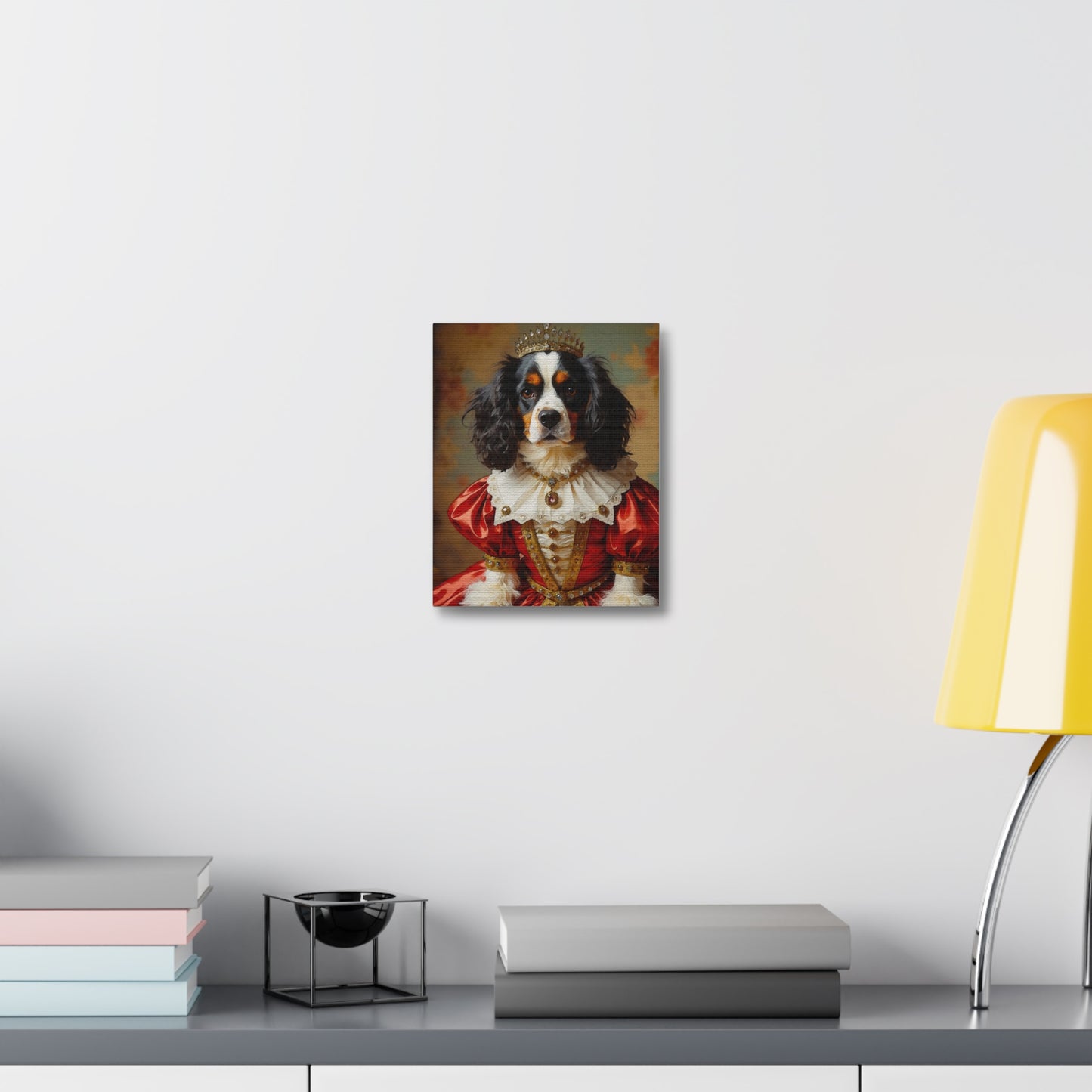 Royal Dog Portrait Canvas Print, Pet Art Decor, Dog Lovers Gift, Home Wall Art, Animal Artwork, Dog Themed Gift