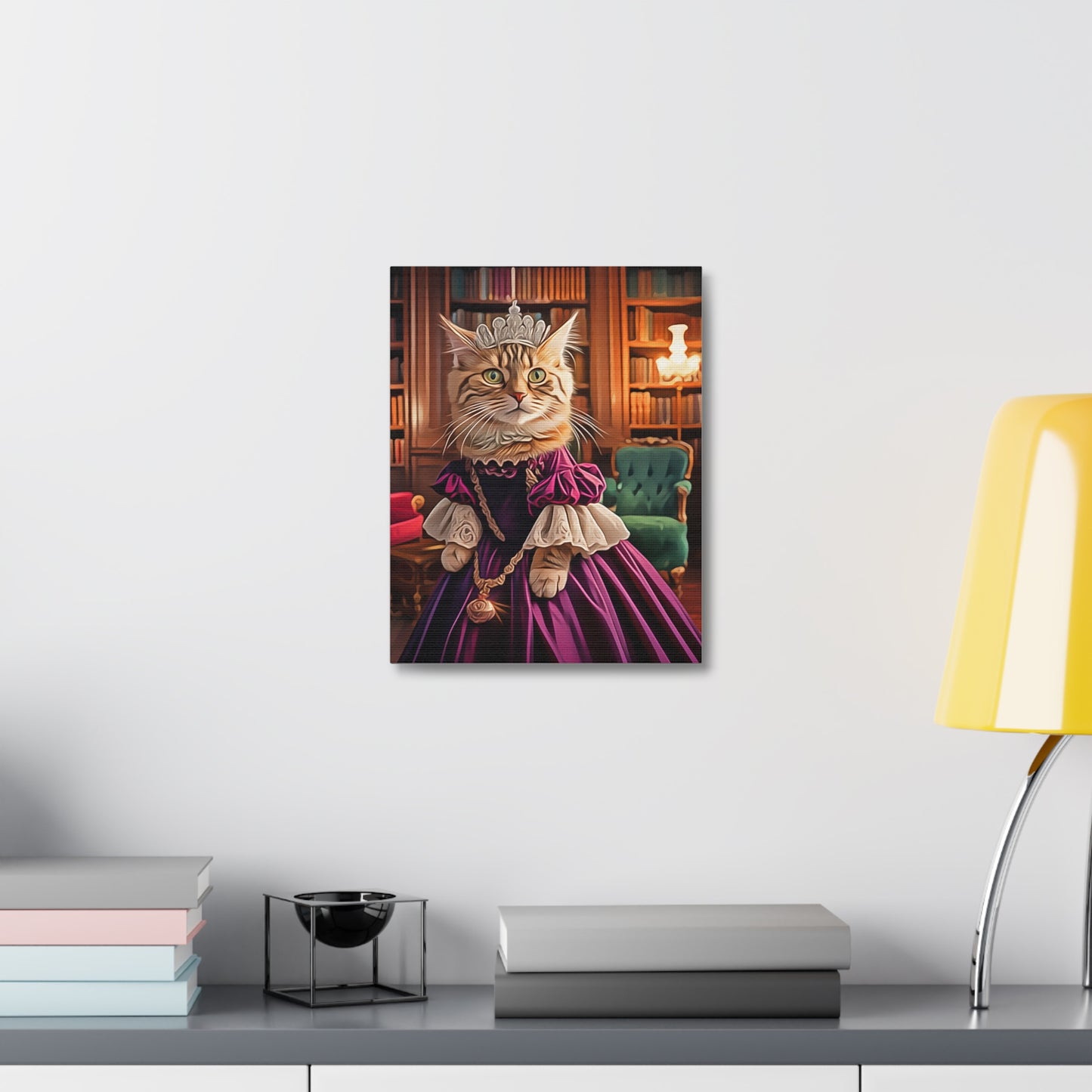 Royal Cat Canvas Art, Funny Cat Decor, Kitten Print, Cat Lover Gift, Whimsical Home Decor, Pet Portrait