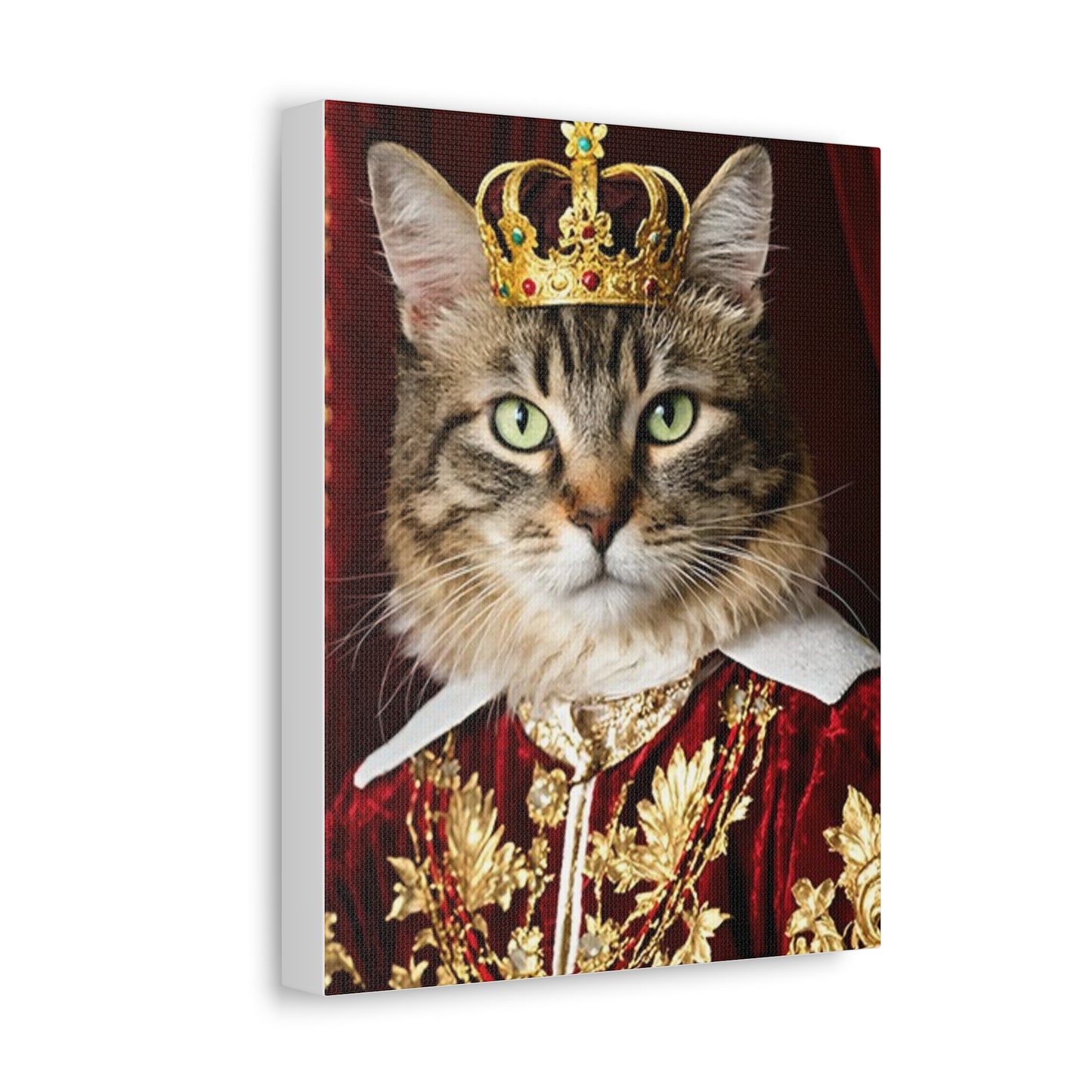 Royal Cat Canvas Art, Cat Lover Decor, Funny Pet Portrait, Home Wall Art, Unique Gift Idea for Pet Owners, Animal Lover Wall Decor