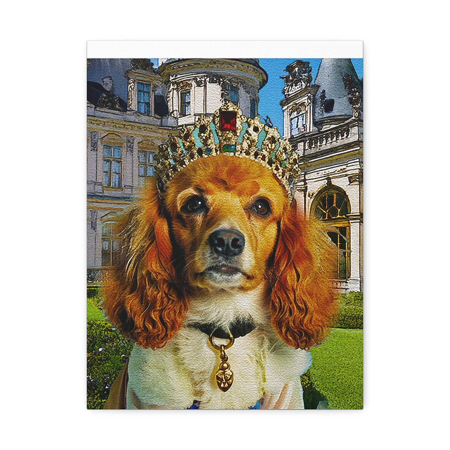 Royal Pup Canvas Art, Dog Wall Decor, Pet Lovers Gift, Home Decoration, Animal Portrait, Unique Pet Art