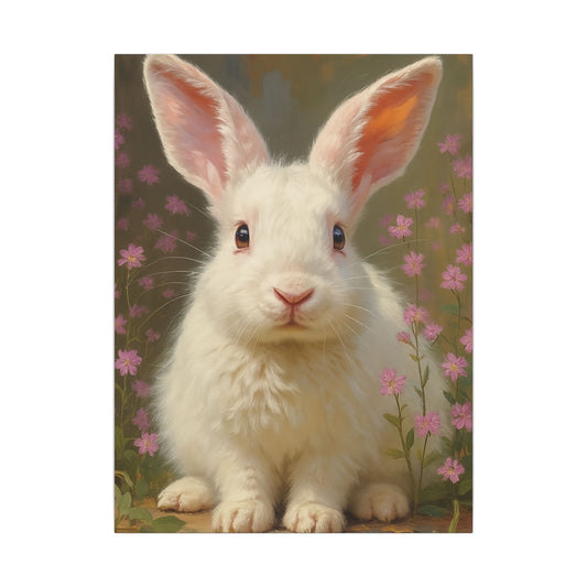 Whimsical Rabbit Canvas Wall Art, Home Decor, Animal Lover Gift, Easter Decoration, Botanical Wall Art, Cute Rabbit Print, Nursery Decor